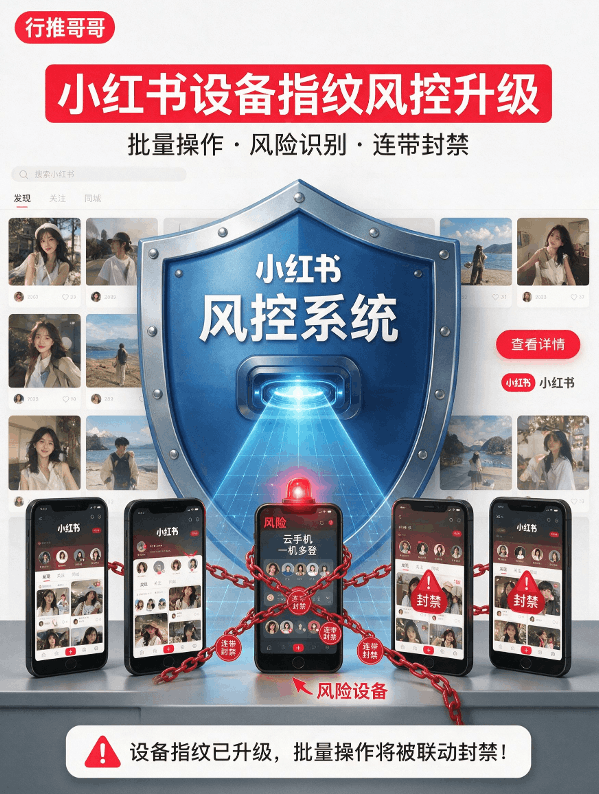 2026小红书设备指纹风控升级,矩阵团队物理隔离最低配置