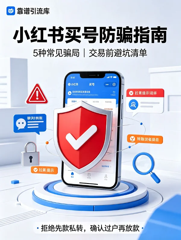 小红书买号防骗指南：5 种常见骗局与交易前避坑清单