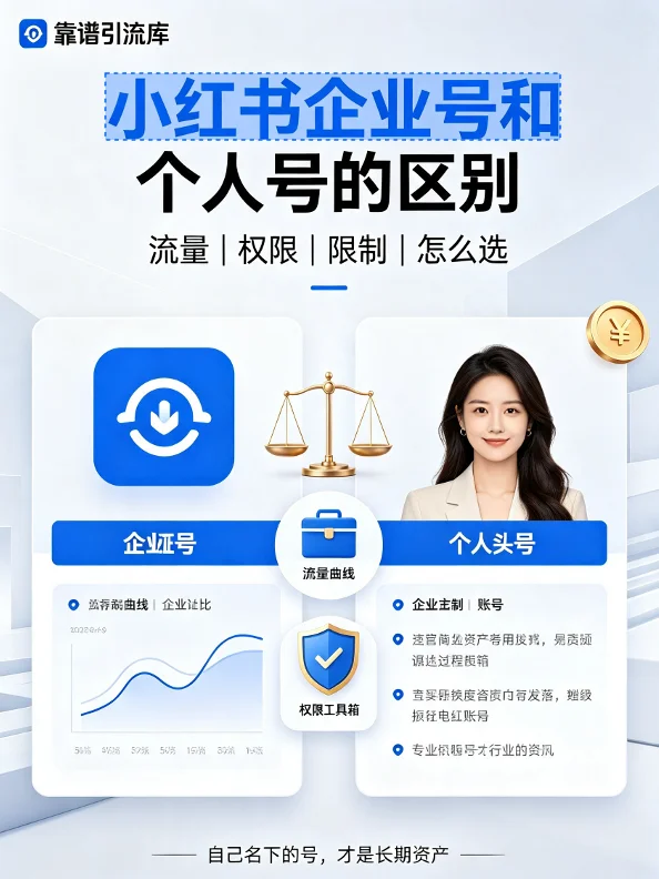 小红书企业号和个人号的区别：流量、权限、限制与怎么选