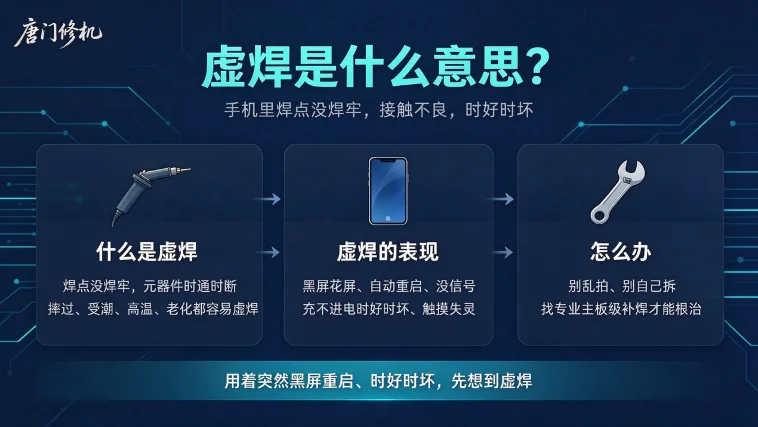 虚焊是什么意思？手机为什么时好时坏、黑屏重启