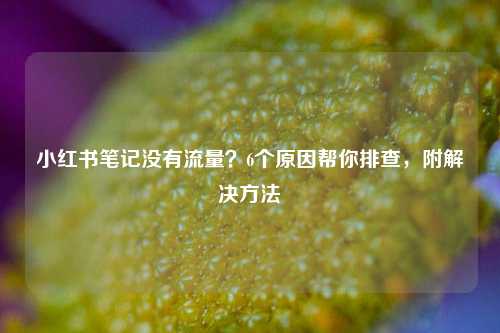 小红书笔记没有流量？6个原因帮你排查，附解决方法